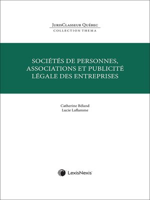 cover image of Thema – Sociétés des personnes, associations et publicité légale des entreprises